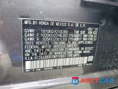 Zdjęcie 14 z 14 samochodu: 2026 HONDA HR-V LX VIN:3CZRZ2H31TM711807 - miniatura