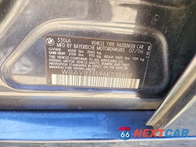 Zdjęcie 12 z 12 samochodu: 2006 BMW 330 I VIN:WBAVB33596KS38657 - miniatura