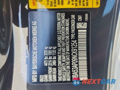 Zdjęcie 12 z 12 samochodu: 2022 BMW 430I VIN:WBA53AP09NCK91254 - miniatura