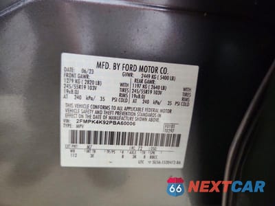 Zdjęcie 13 z 13 samochodu: 2023 FORD EDGE TITANIUM VIN:2FMPK4K92PBA60006 - miniatura