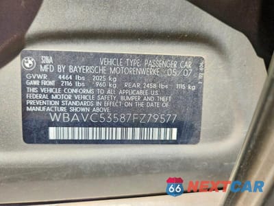 Zdjęcie 12 z 12 samochodu: 2007 BMW 328 I SULEV VIN:WBAVC53587FZ79577 - miniatura