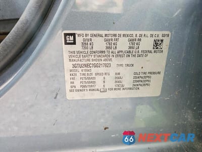 Zdjęcie 12 z 12 samochodu: 2016 GMC SIERRA K1500 SLT VIN:3GTU2NEC7GG217823 - miniatura