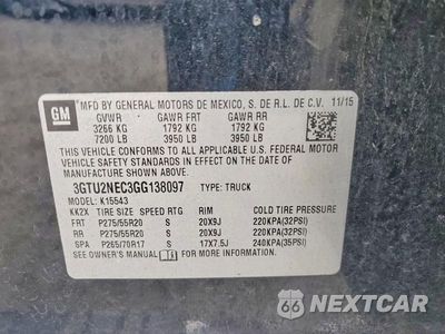 Zdjęcie 12 z 12 samochodu: 2016 GMC SIERRA K1500 SLT VIN:3GTU2NEC3GG138097 - miniatura