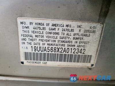 Zdjęcie 12 z 12 samochodu: 2002 ACURA 3.2TL TYPE-S VIN:19UUA568X2A012342 - miniatura