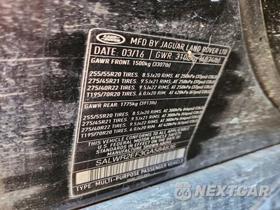 Zdjęcie 13 z 13 samochodu: 2016 LAND ROVER RANGE ROVER SPORT SC VIN:SALWR2EF3GA584836 - miniatura
