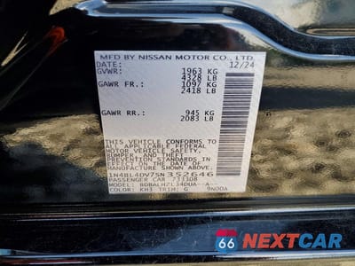 Zdjęcie 13 z 13 samochodu: 2025 NISSAN ALTIMA SV VIN:1N4BL4DV7SN352646 - miniatura