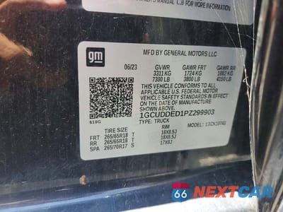 Zdjęcie 12 z 12 samochodu: 2023 CHEVROLET SILVERADO K1500 LT VIN:1GCUDDED1PZ299903 - miniatura