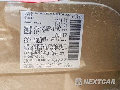 Zdjęcie 13 z 13 samochodu: 2024 NISSAN PATHFINDER PLATINUM VIN:5N1DR3DK0RC230777 - miniatura