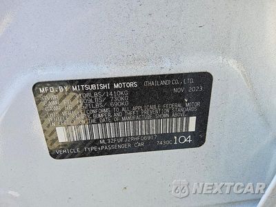 Zdjęcie 12 z 12 samochodu: 2024 MITSUBISHI MIRAGE G4 ES/G4 LE/G4 BLACK EDITION VIN:ML32FUFJ2RHF06917 - miniatura