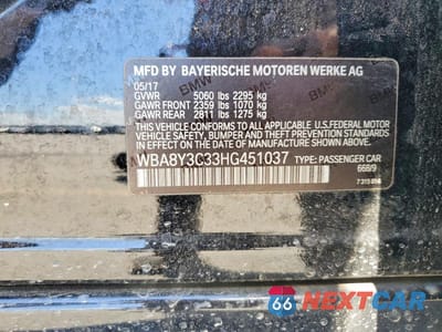 Zdjęcie 12 z 12 samochodu: 2017 BMW 340 XIGT VIN:WBA8Y3C33HG451037 - miniatura