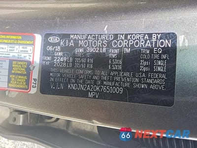Zdjęcie 12 z 12 samochodu: 2019 KIA SOUL BASE VIN:KNDJN2A20K7651009 - miniatura