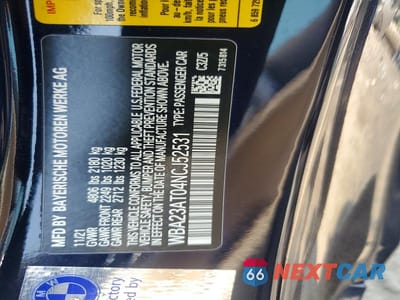 Zdjęcie 12 z 12 samochodu: 2022 BMW 430I VIN:WBA23AT04NCJ52531 - miniatura