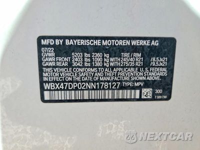 Zdjęcie 13 z 13 samochodu: 2022 BMW X3 SDRIVE30I VIN:WBX47DP02NN178127 - miniatura