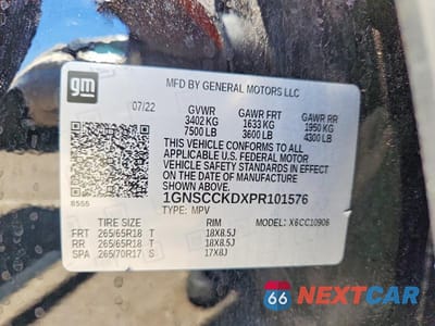 Zdjęcie 13 z 13 samochodu: 2023 CHEVROLET SUBURBAN C1500 LT VIN:1GNSCCKDXPR101576 - miniatura