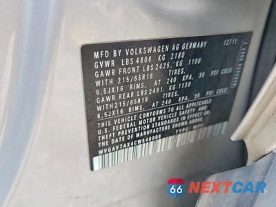 Zdjęcie 13 z 13 samochodu: 2012 VOLKSWAGEN TIGUAN S VIN:WVGAV7AX4CW548008 - miniatura