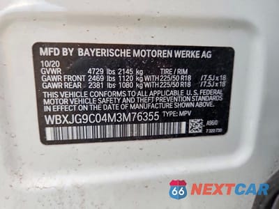 Zdjęcie 13 z 13 samochodu: 2021 BMW X1 XDRIVE28I VIN:WBXJG9C04M3M76355 - miniatura