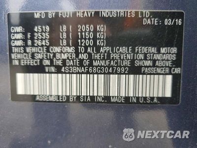 Zdjęcie 12 z 12 samochodu: 2016 SUBARU LEGACY 2.5I PREMIUM VIN:4S3BNAF68G3047992 - miniatura