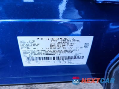 Zdjęcie 12 z 12 samochodu: 2022 FORD EDGE TITANIUM VIN:2FMPK4K95NBB04755 - miniatura