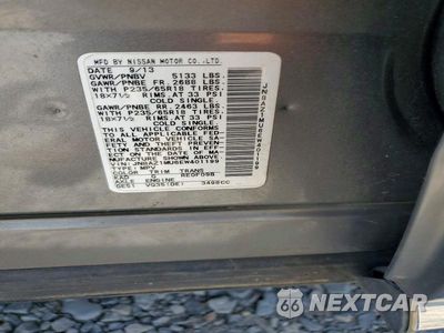 Zdjęcie 13 z 13 samochodu: 2014 NISSAN MURANO S VIN:JN8AZ1MU6EW401199 - miniatura