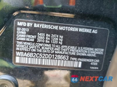Zdjęcie 12 z 12 samochodu: 2013 BMW 650 I VIN:WBA6B2C52DD128663 - miniatura