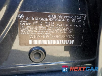 Zdjęcie 12 z 12 samochodu: 2011 BMW 550 I VIN:WBAFR9C57BC270076 - miniatura