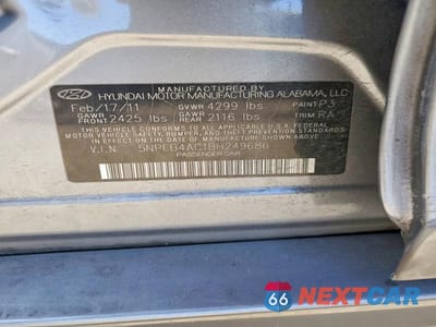 Zdjęcie 12 z 12 samochodu: 2011 HYUNDAI SONATA GLS VIN:5NPEB4AC1BH249686 - miniatura