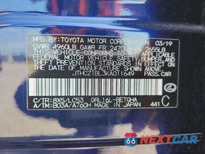 Zdjęcie 12 z 12 samochodu: 2019 LEXUS GS 350 BASE VIN:JTHCZ1BL3KA011649 - miniatura