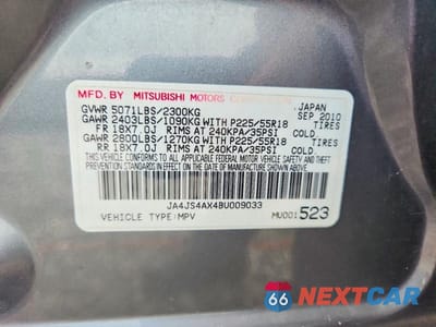 Zdjęcie 13 z 13 samochodu: 2011 MITSUBISHI OUTLANDER XLS VIN:JA4JS4AX4BU009033 - miniatura