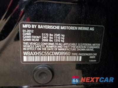 Zdjęcie 12 z 12 samochodu: 2012 BMW 5 SERIES 528I VIN:WBAXH5C55CDW08960 - miniatura
