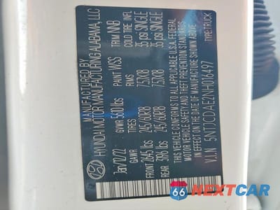 Zdjęcie 12 z 12 samochodu: 2022 HYUNDAI SANTA CRUZ SEL VIN:5NTJCDAE2NH016497 - miniatura