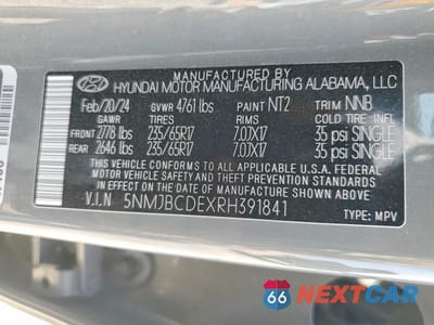 Zdjęcie 14 z 14 samochodu: 2024 HYUNDAI TUCSON SEL VIN:5NMJBCDEXRH391841 - miniatura