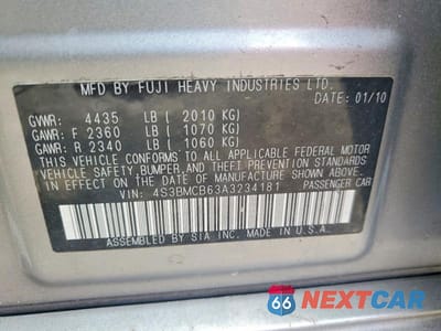 Zdjęcie 13 z 13 samochodu: 2010 SUBARU LEGACY 2.5I PREMIUM VIN:4S3BMCB63A3234181 - miniatura