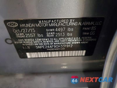 Zdjęcie 12 z 12 samochodu: 2016 HYUNDAI SONATA SE VIN:5NPE24AF9GH331912 - miniatura