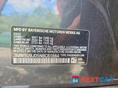Zdjęcie 12 z 12 samochodu: 2022 BMW M340XI VIN:3MW5U9J05N8C61664 - miniatura