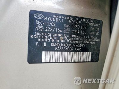 Zdjęcie 12 z 12 samochodu: 2010 HYUNDAI ELANTRA GLS VIN:KMHDU4AD8AU970490 - miniatura