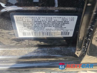 Zdjęcie 12 z 12 samochodu: 2019 NISSAN SENTRA S VIN:3N1AB7AP1KY266724 - miniatura