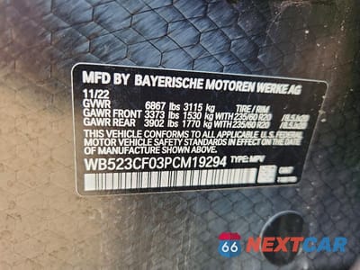 Zdjęcie 13 z 13 samochodu: 2023 BMW IX XDRIVE50 VIN:WB523CF03PCM19294 - miniatura