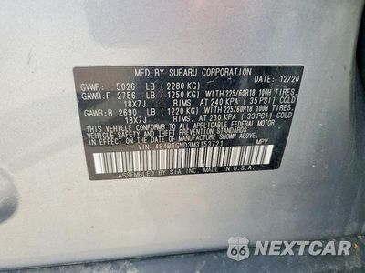 Zdjęcie 14 z 14 samochodu: 2021 SUBARU OUTBACK LIMITED XT VIN:4S4BTGND3M3153721 - miniatura
