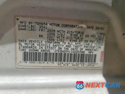 Zdjęcie 12 z 12 samochodu: 2001 TOYOTA RAV4 BASE VIN:JTEGH20V110020396 - miniatura
