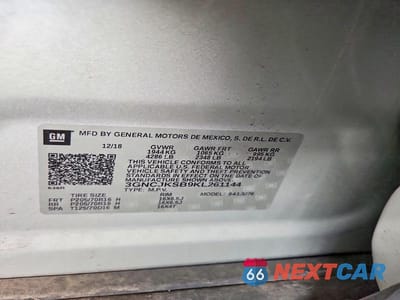 Zdjęcie 12 z 12 samochodu: 2019 CHEVROLET TRAX LS VIN:3GNCJKSB9KL261144 - miniatura
