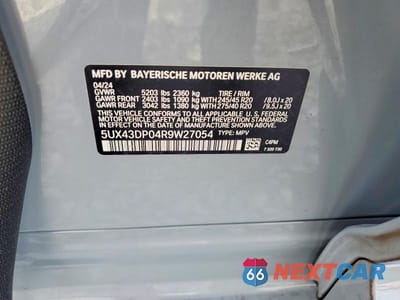 Zdjęcie 14 z 14 samochodu: 2024 BMW X3 SDRIVE30I VIN:5UX43DP04R9W27054 - miniatura