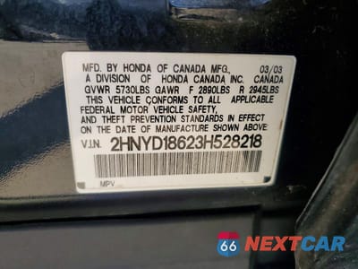 Zdjęcie 13 z 13 samochodu: 2003 ACURA MDX TOURING VIN:2HNYD18623H528218 - miniatura