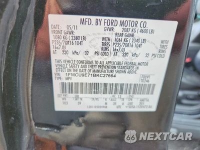 Zdjęcie 13 z 13 samochodu: 2011 FORD ESCAPE LIMITED VIN:1FMCU9E71BKC27664 - miniatura