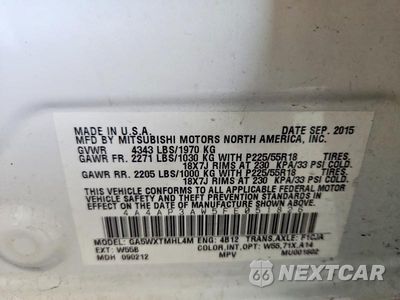 Zdjęcie 12 z 12 samochodu: 2015 MITSUBISHI OUTLANDER SPORT ES VIN:4A4AP3AW5FE051826 - miniatura