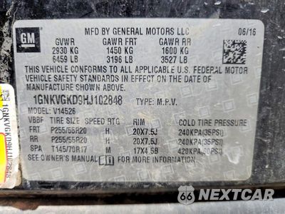 Zdjęcie 13 z 13 samochodu: 2017 CHEVROLET TRAVERSE LT VIN:1GNKVGKD9HJ102848 - miniatura