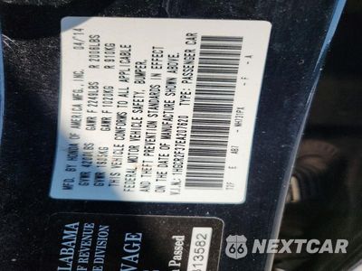 Zdjęcie 12 z 12 samochodu: 2014 HONDA ACCORD LX VIN:1HGCR2F37EA207620 - miniatura
