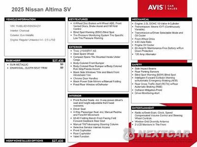 Zdjęcie 12 z 13 samochodu: 2025 NISSAN ALTIMA SV VIN:1N4BL4DV6SN384231 - miniatura