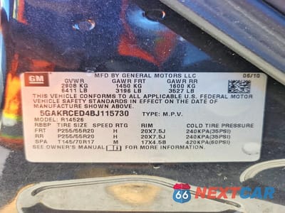Zdjęcie 13 z 13 samochodu: 2011 BUICK ENCLAVE CXL VIN:5GAKRCED4BJ115730 - miniatura