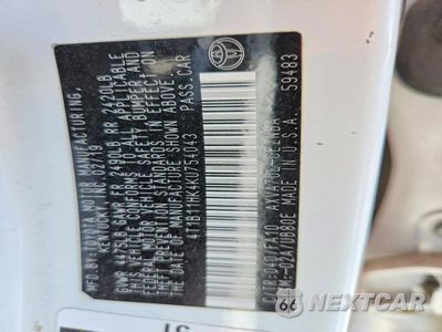 Zdjęcie 12 z 12 samochodu: 2019 TOYOTA CAMRY LE VIN:4T1B11HK4KU754043 - miniatura
