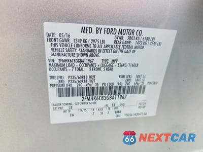 Zdjęcie 12 z 12 samochodu: 2016 FORD FLEX SEL VIN:2FMHK6C83GBA11967 - miniatura